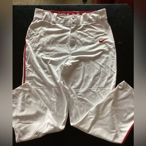 Nike Red and White Dri-FIT Wingman Baseball pants
